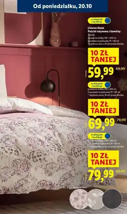 Lidl Pościel z bawełny satynowej 220 x 200 cm + 70 80 Livarno Home oferta