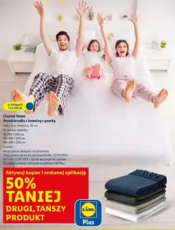 Lidl Prześcieradło z bawełną renforce gumką 180-200 x 200 cm Livarno Home oferta