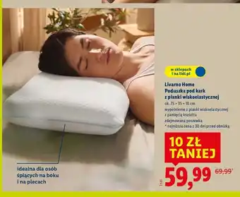 Lidl Poduszka pod kark z pianki wiskoelastycznej 75 x 35 10 cm Livarno Home oferta