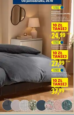 Lidl Komplet pościeli dwustronnej z mikrowłókna satynowego 220 x 200 + 2 70 80 cm Livarno Home oferta