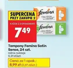 Biedronka Tampony satin sense super plus Femina oferta