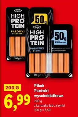Lidl Parówki wysokobiałkowe z kurczaka Pikok oferta
