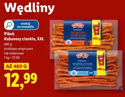 Lidl Kabanosy XXL drobiowo-wieprzowe Pikok oferta