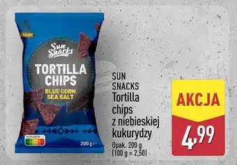 ALDI Tortilla chips z niebieskiej kukurydzy Sun Snacks oferta