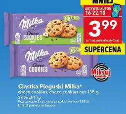 Lewiatan Ciastka Pieguski Milka choco cookies/choco cookies nut oferta