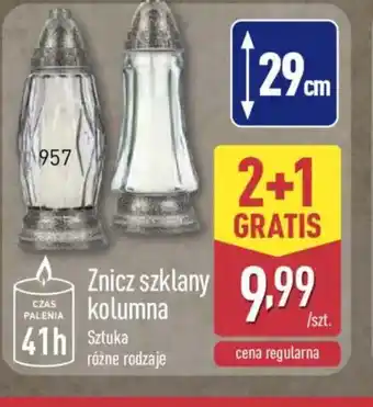 ALDI Znicz szklany kolumna oferta