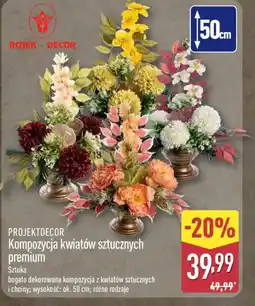 ALDI Kompozycja kwiatów sztucznych premium oferta