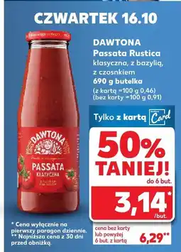 Kaufland Sos Dawtona Passata Rustica klasyczna z bazylią z czosnkiem oferta