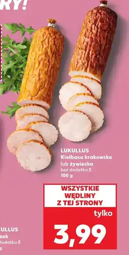 Kaufland Kiełbasa krakowska lub żywiecka Lukullus bez dodatku E oferta