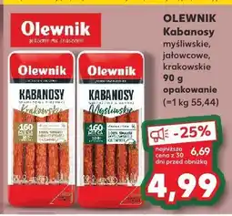 Kaufland Kabanosy myśliwskie, jałowcowe, krakowskie Olewnik oferta