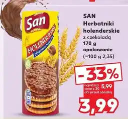 Kaufland Herbatniki San holenderskie z czekoladą oferta