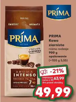 Kaufland Kawa ziarnista Prima różne rodzaje oferta