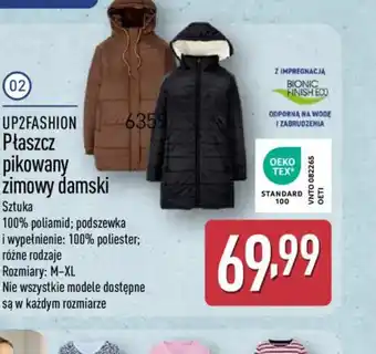 ALDI Płaszcz pikowany zimowy damski UP2FASHION oferta