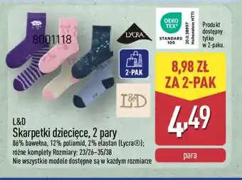 ALDI Skarpetki dziecięce L&D oferta