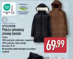 ALDI Płaszcz pikowany zimowy damski UP2FASHION oferta