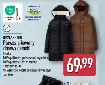 ALDI Płaszcz pikowany zimowy damski UP2FASHION oferta