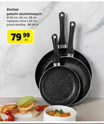 Carrefour Zestaw patelni aluminiowych 20 +24 + 28 cm Florina (Florentyna) oferta