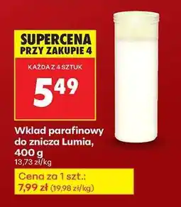 Biedronka Wkład parafinowy do znicza Lumia, 400 g oferta
