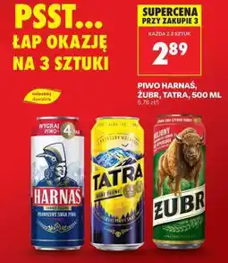 Biedronka PIWO HARNAŚ, ŻUBR, TATRA, 500 ML oferta
