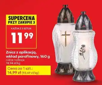Biedronka Znicz z aplikacją, wkład parafinowy, 160 g oferta