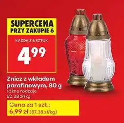Biedronka Znicz z wkładem parafinowym, 80 g oferta
