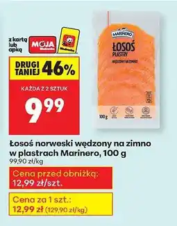 Biedronka Łosoś norweski wędzony na zimno w plastrach Marinero , 100 g oferta
