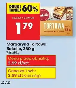 Biedronka Margaryna Tortowa/Bakello, 250 g oferta