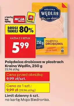 Biedronka Polędwica drobiowa w plastrach Kraina Wędlin, 250 g oferta