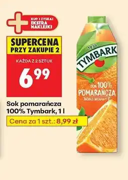 Biedronka Sok pomarańcza 100% Tymbark, 1 l oferta