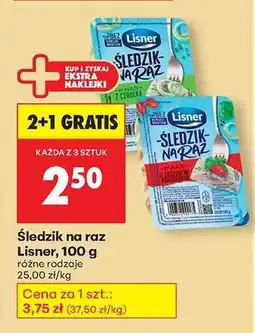Biedronka Śledzik na raz Lisner, 100 g oferta