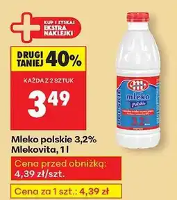 Biedronka Mleko polskie 3,2% Mlekovita, 1l oferta