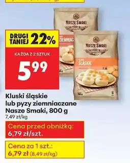 Biedronka Kluski śląskie lub pyzy ziemniaczane Nasze Smaki, 800 g oferta
