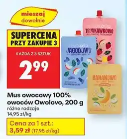 Biedronka Mus owocowy 100 owoców Owólovo 200 g oferta