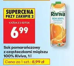 Biedronka Sok pomarańczowy z cząsteczkami miąższu 100% Riviva, 1 l oferta