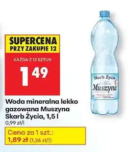 Biedronka Woda mineralna lekko gazowana Muszyna Skarb Życia, 1,5 l oferta