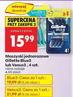 Biedronka Maszynki jednorazowe Gillette Blue3 lub Venus3 , 4 szt oferta