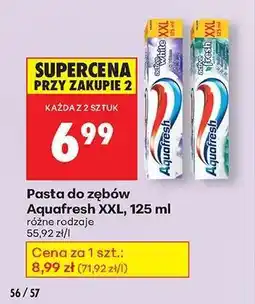 Biedronka Pasta do zębów Aquafresh XXL, 125 ml oferta