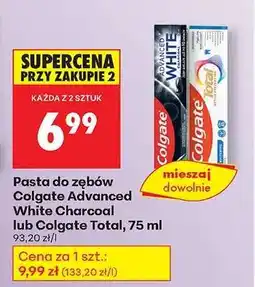 Biedronka Pasta do zębów Colgate Advanced White Charcoal lub Colgate Total, 75 ml oferta