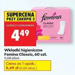 Biedronka Wkładki higieniczne Femina Classic , 60 szt oferta