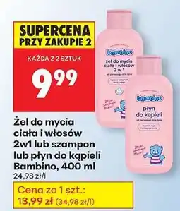 Biedronka Žel do mycia ciała i włosów 2w1 lub szampon lub płyn do kąpieli Bambino 400 ml oferta
