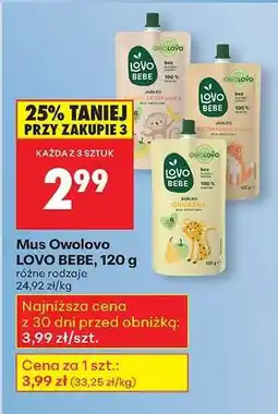 Biedronka Mus Owolovo LOVO BEBE, 120 g oferta