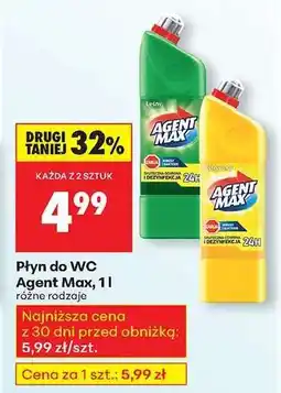 Biedronka Płyn do WC Agent Max, 1l oferta