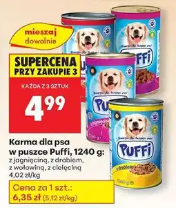 Biedronka Karma dla psa w puszce Puffi, 1240 g oferta