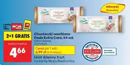 Biedronka Chusteczki nawilżane Dada Extra Care 64 szt oferta