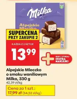 Biedronka Alpejskie Mleczko o smaku waniliowym Milka 330 g oferta