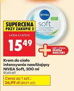 Biedronka Krem do ciała intensywnie nawilżający NIVEA Soft 300 ml oferta