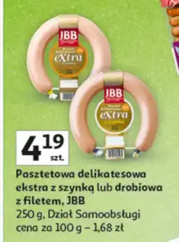 Auchan Pasztetowa delikatesowa ekstra z szynką lub drobiowa z filetem JBB oferta