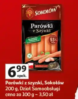 Auchan Parówki z szynki Sokołów oferta