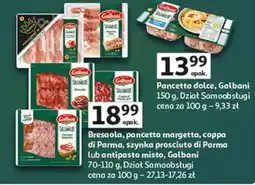 Auchan Bresaola, pancetta magretta, coppa di Parma, szynka prosciutto di Parma lub antipasto misto Galbani oferta