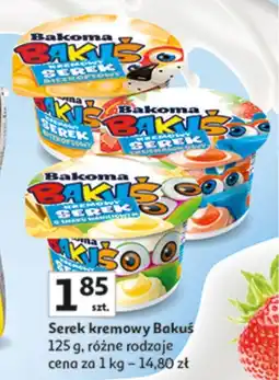 Auchan Serek kremowy Bakuś Bakoma oferta